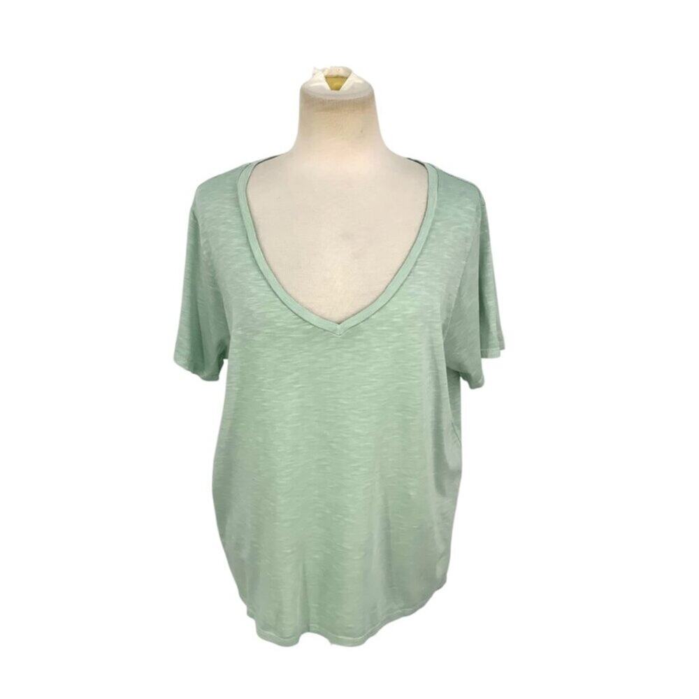 Marine Layer Mint Green Short Sleeve V-Neck Tee